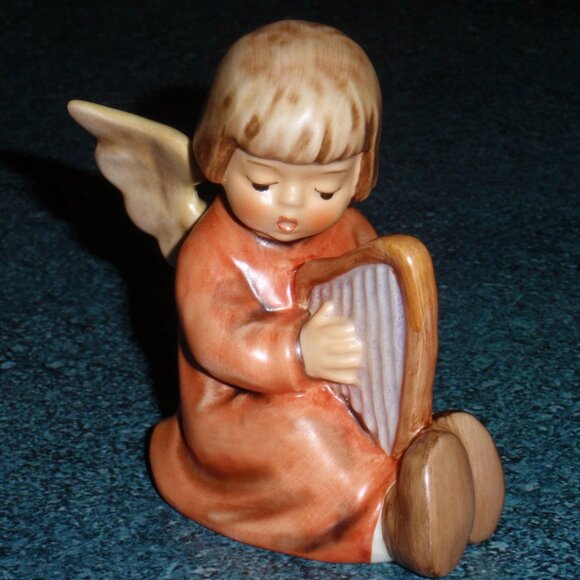 "Song Of Praise" Goebel Hummel Figurine #454 Angel With Harp TMK6 - CUTE GIFT! - Picture 3 of 10